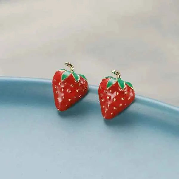 Women's Fashion Earrings Sweet Cute Red Strawberry Fruit Drop Earring For Girls Trend Korean Jewelry Summer Party Accessories