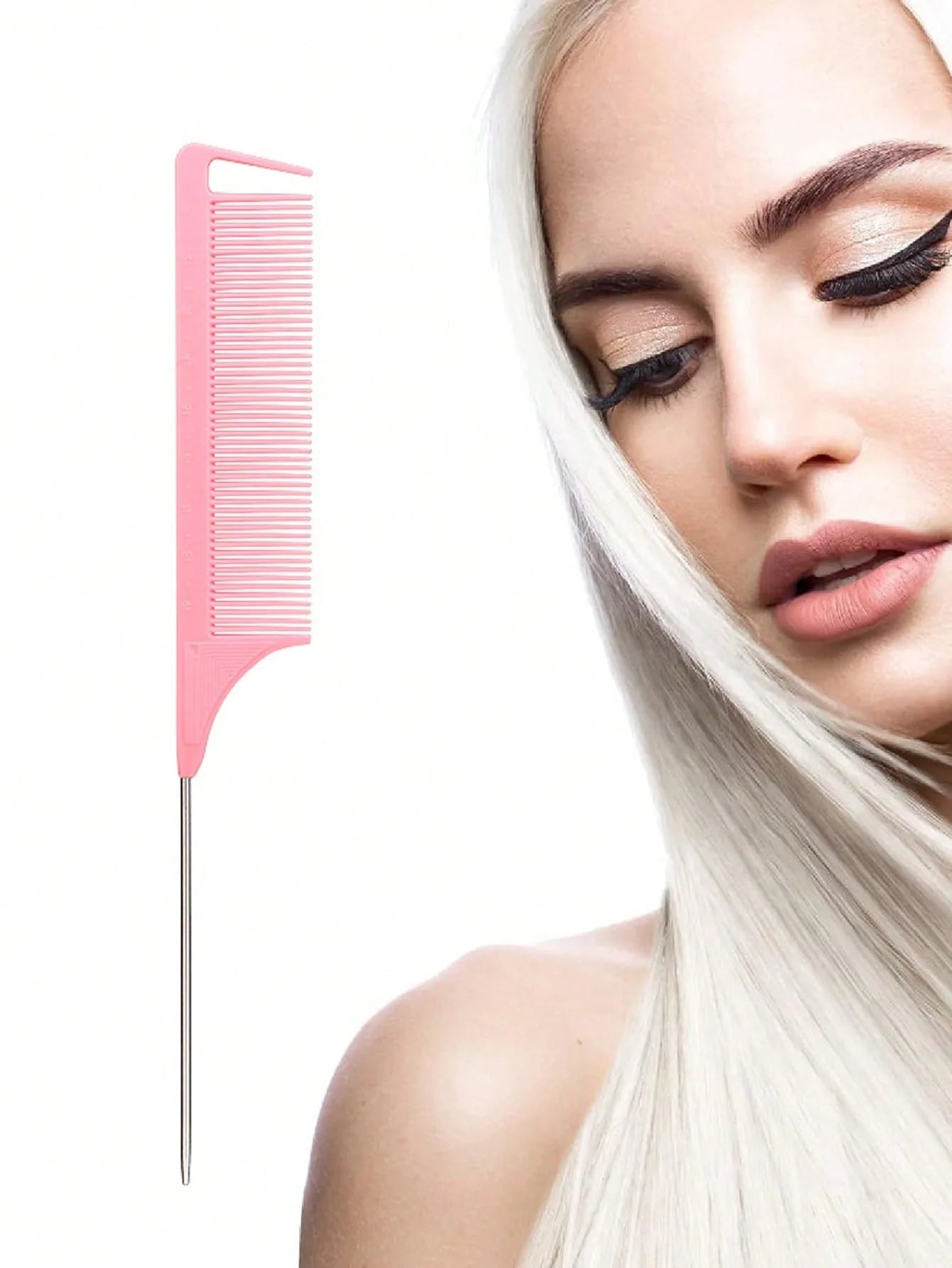 stainless steel pointed tail hair professional hair comb hair brush salon hair styling tool hair comb Special for real hair wigs - NamafadStore