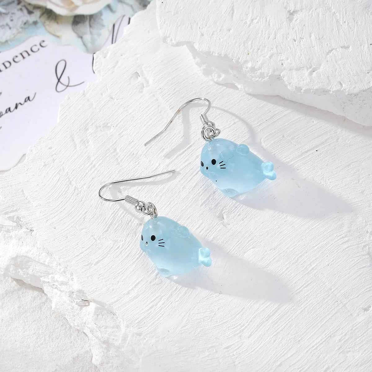 Resin Marine Animal Octopus Whale Drop Earrings For Women Gift New Cute Creative Funny Shark Sea Lion Pendant Eardrop Jewelry