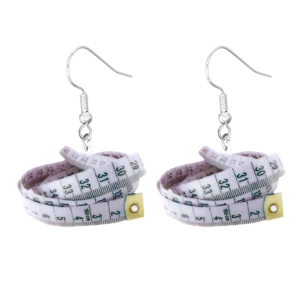 Acrylic funny earrings, fun scissors, hip-hop brushes, soft ruler bags, cute