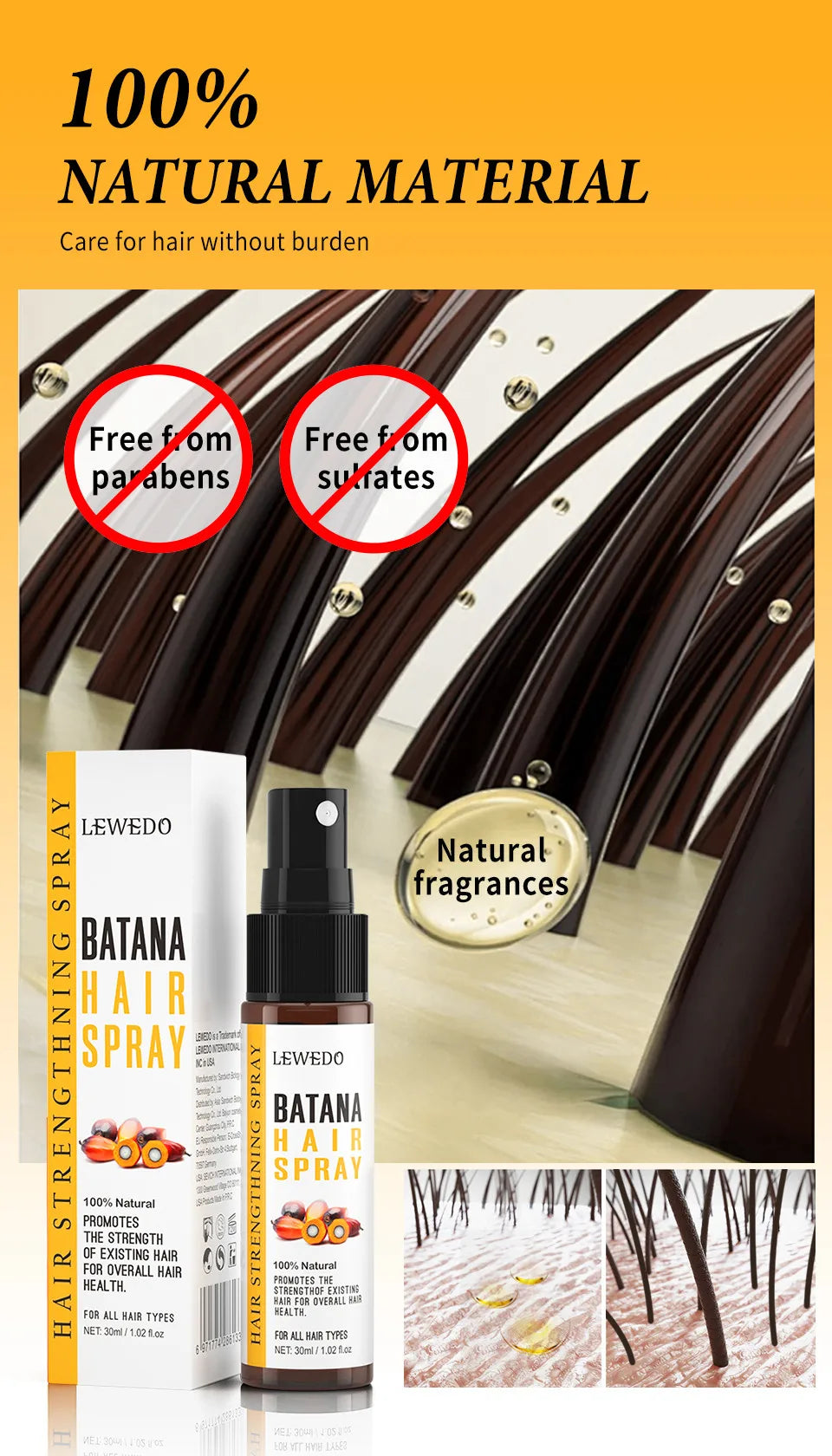 Fast Hair Growth Oil Africa Crazy Traction Alopecia batana Hair Mask Anti Hair Break Hair Strengthener Hair Loss Treatment Spray - NamafadStore