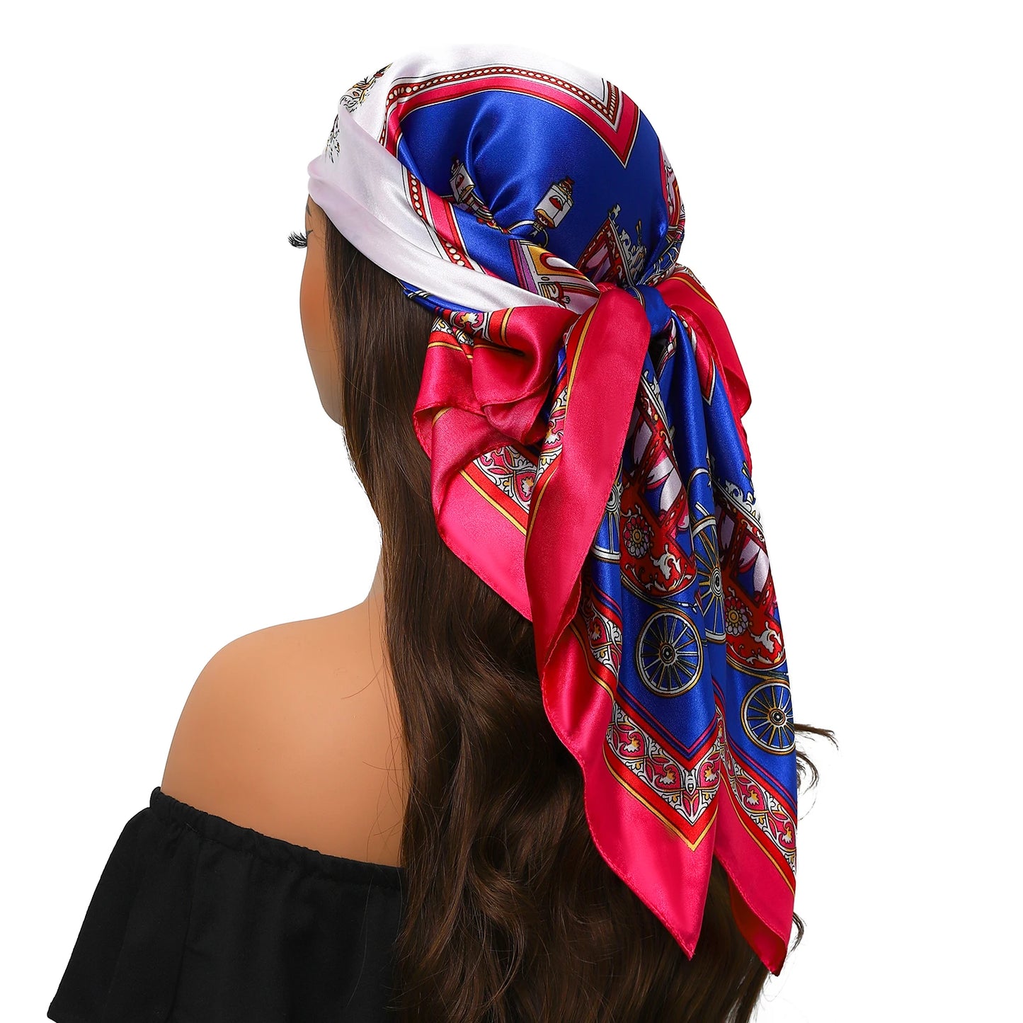 Popular Shawls Europe And America Fashion Bandannas New Print Sunscreen 90X90CM Kerchief Four Seasons Luxury Square Silk Scarves - NamafadStore