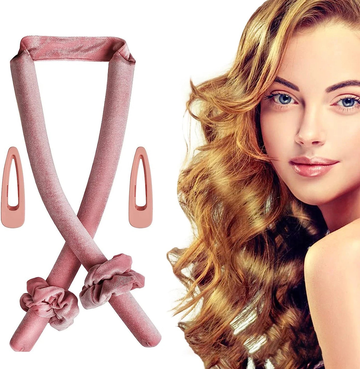 5/6/7pcs Set No Heat Hair Curler Salon Satin Sleeping Sleeping Cap Hat Soft Cooling Eye Mask and Hairpin for Household Travel - NamafadStore