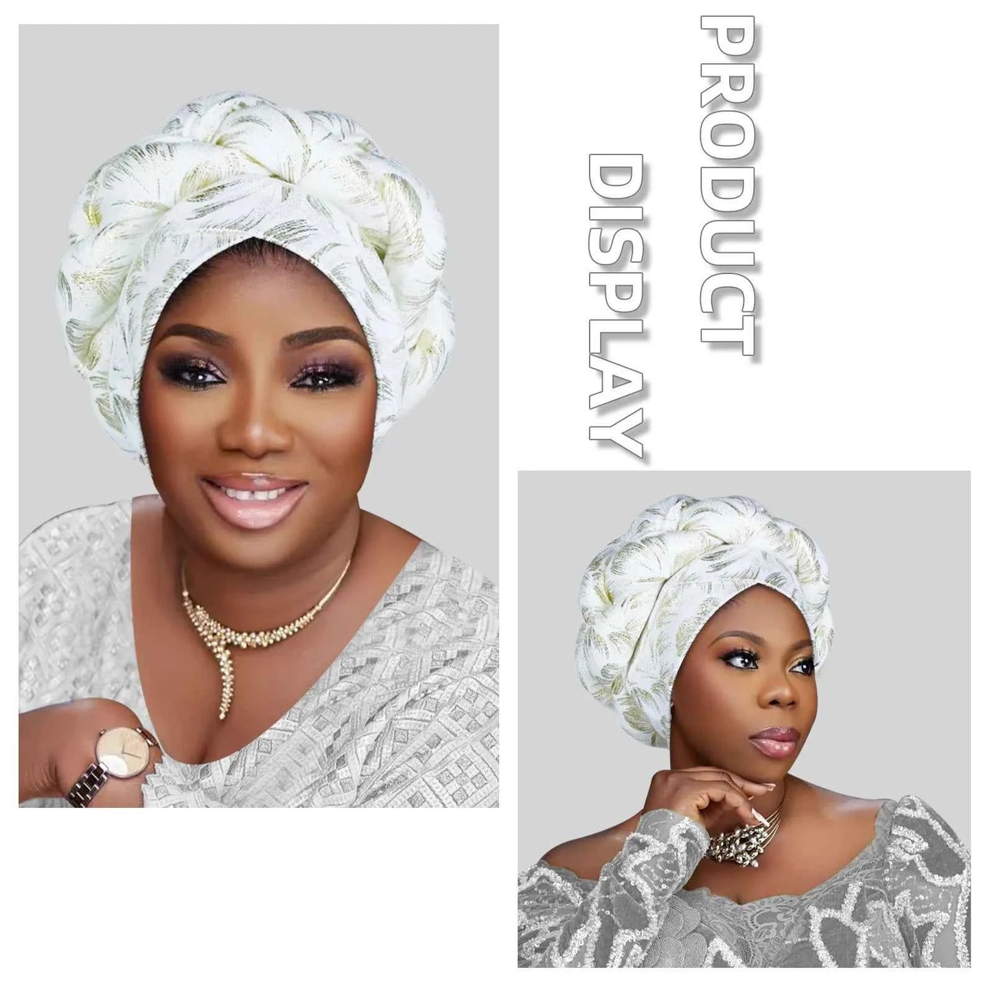 Gold Stamping Fabric Turban Cap for Women Braids Headwrap Bonnet Lady Head Cover Muslim Hat African Female Headgear - NamafadStore