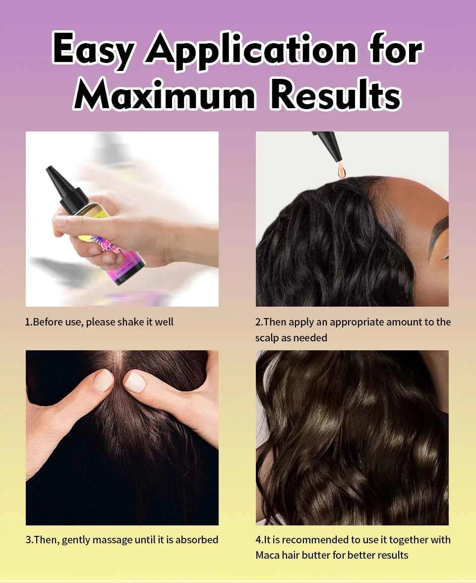 Maca Hair Growth Oil Set For Peru Maca Powder Hair Growth Butter Maca Root Hair Oil Castor Oil Anti-Hair Loss Sevich Hair Care