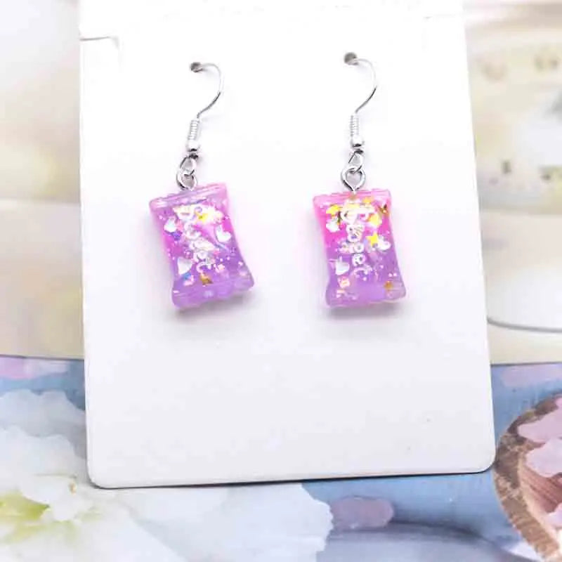 Earring For Women Resin Handmade Cute Animals Ice Cream Drinks Candy Fruits Pissa Drop Earrings Funny Gift