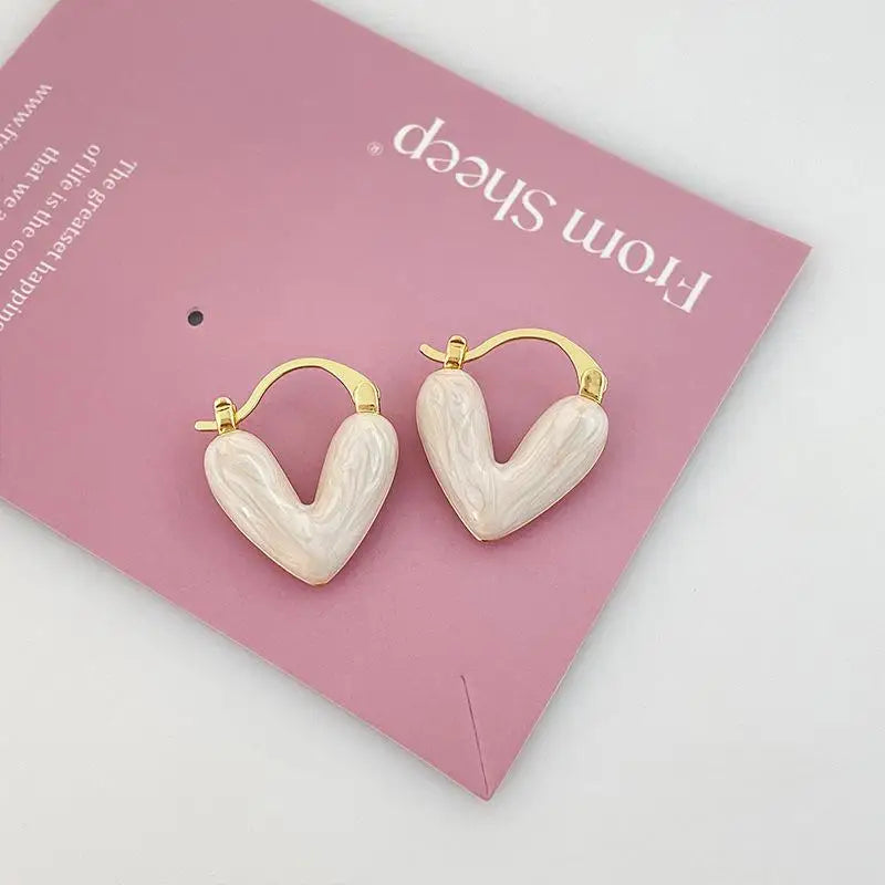 Korean Fashion Heart Drop Earrings For Women Jewelry 2025 Trending Creative Women's Earrings Ear Buckle Accessories Pendientes