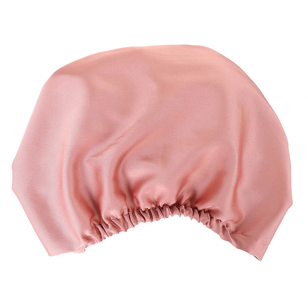 Big Flower Muslim Women Turban Satin Head Wrap Hijab Sleep Night Hat Chemo Cap Indian Elastic Beanie Ladies Hair Loss Headwear - NamafadStore