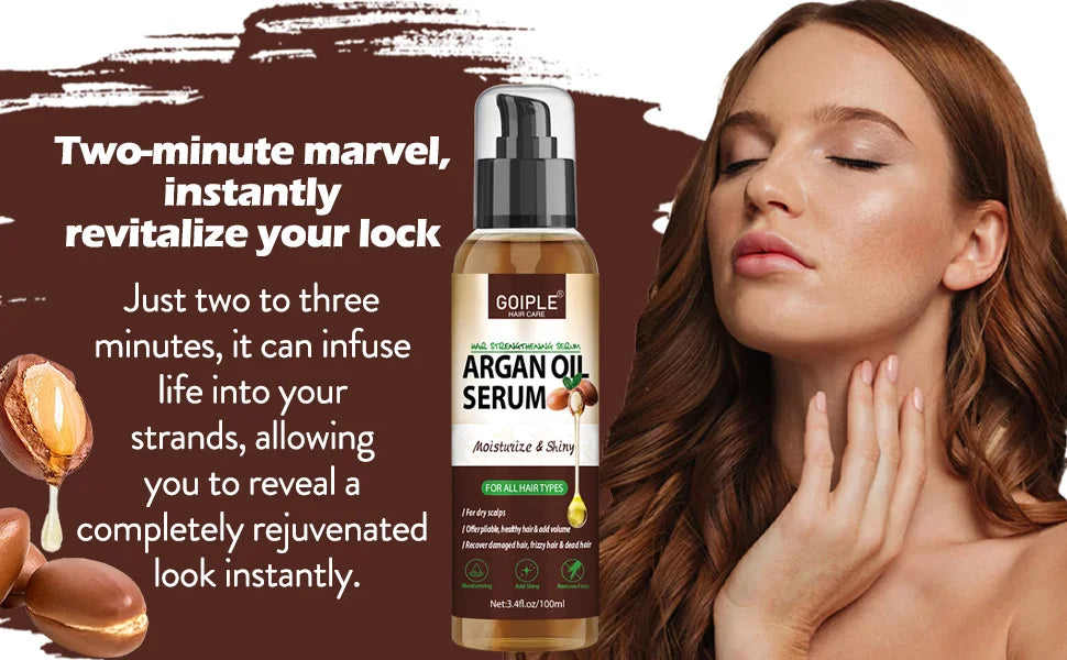 100ml Natural Argan Oil Hair Serum Repair Strengthening Moisturize Shiny Hair Healthy Scalps Treatment Care Conditioner - NamafadStore