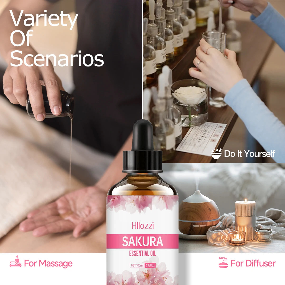 Sakura essential oil is suitable for massage, shower, facial skin care and is easy to carry with you when traveling - NamafadStore