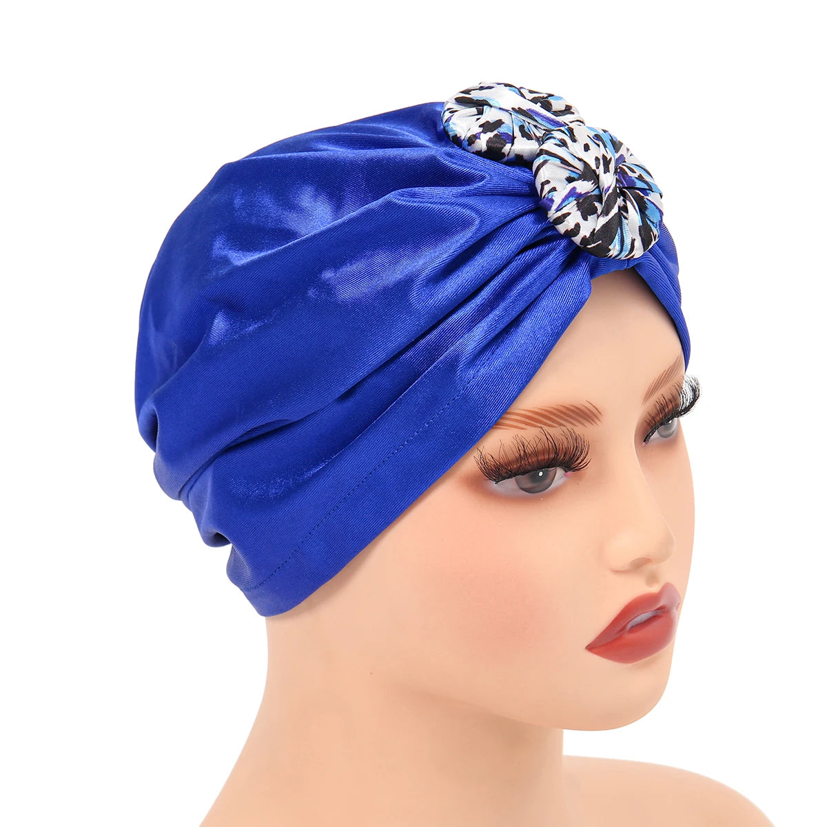 New Women Top Knotted Turban Hat Bonnet Hijab Chemo Cap Headbands Female Muslim Hat Head Cover Night Cap Hair Accessories - NamafadStore