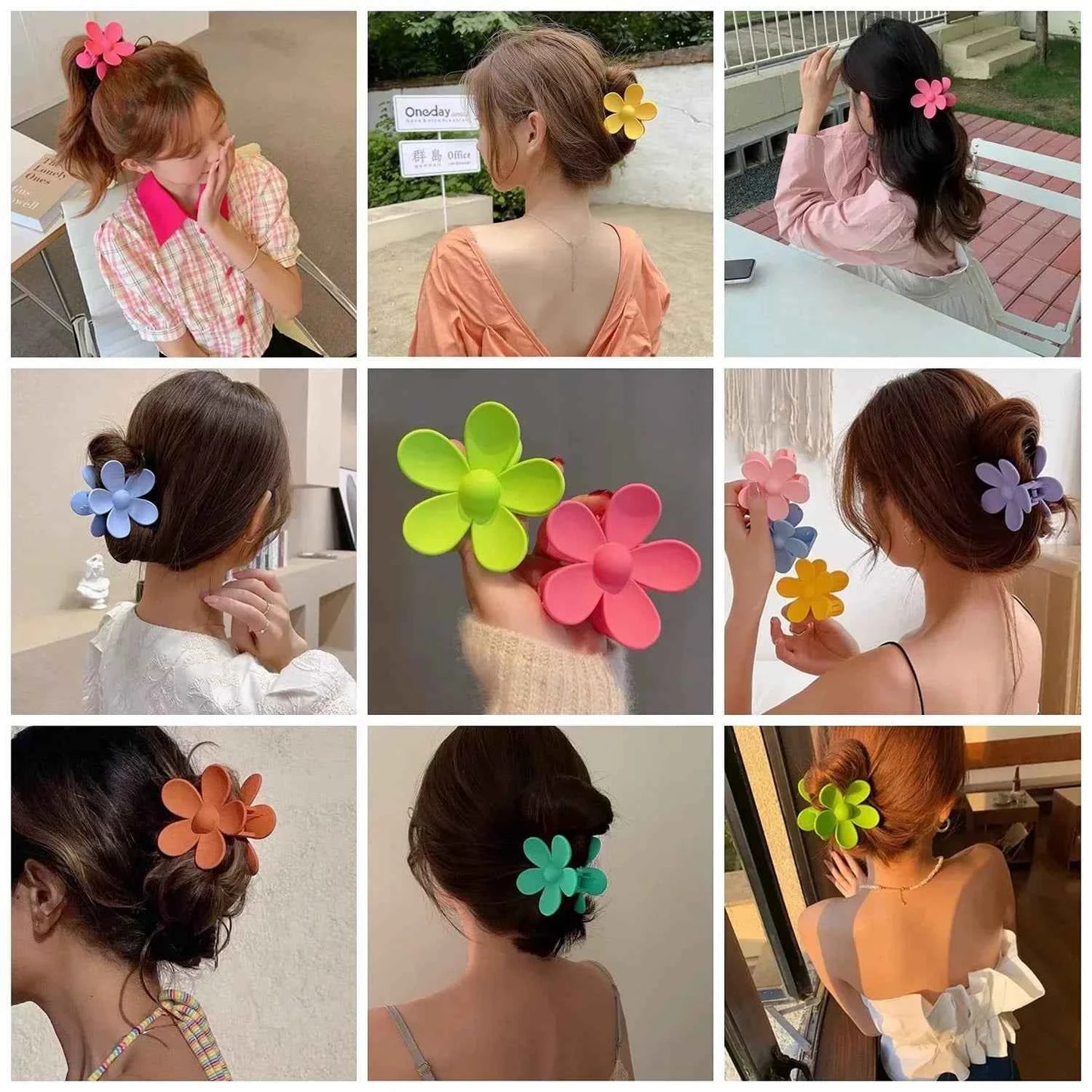 1/6Pcs Women Spa Hairband Puffy Sponge Headband Flower Hair Clip Wristbands Scrunchies for Washing Face Makeup Shower Skincare