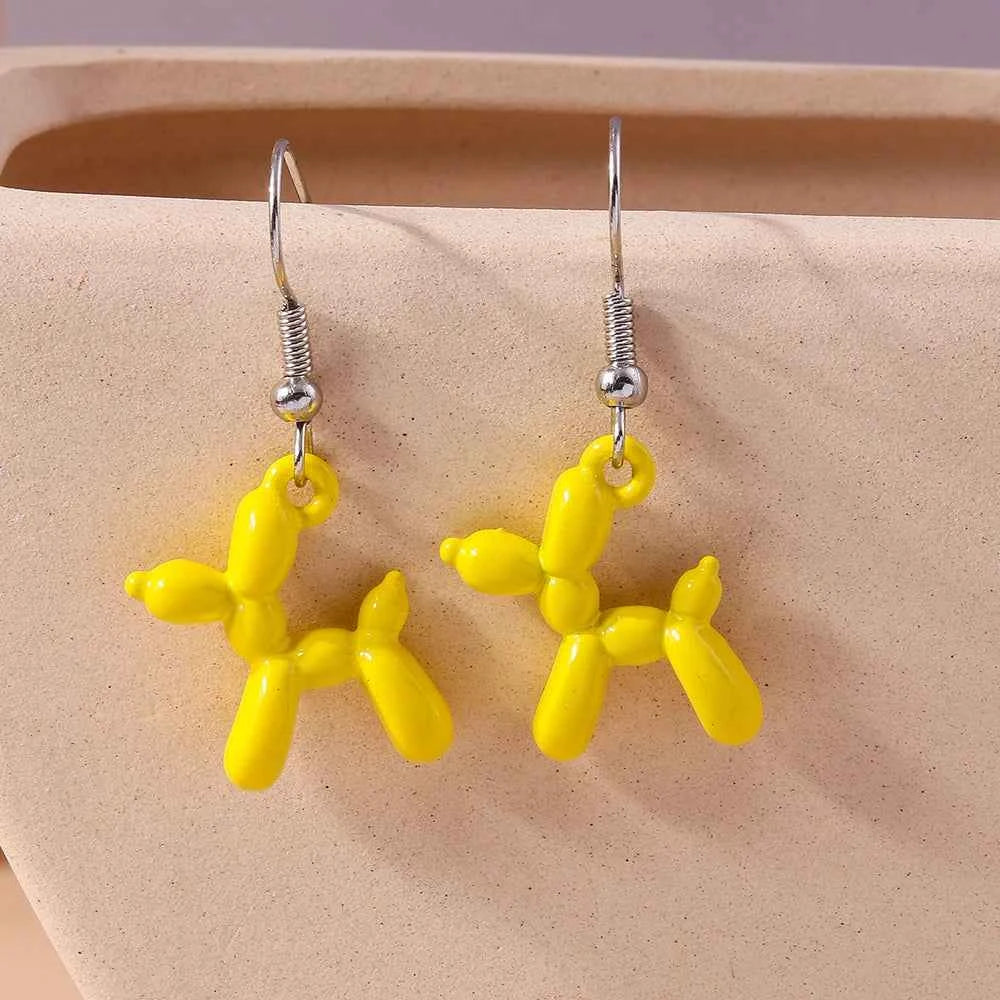 New Cute Colorful Creative Puppy Dog Earrings For Women Girls Simple Cartoon Animal Earring Pendants Lovely Jewelry Accessories