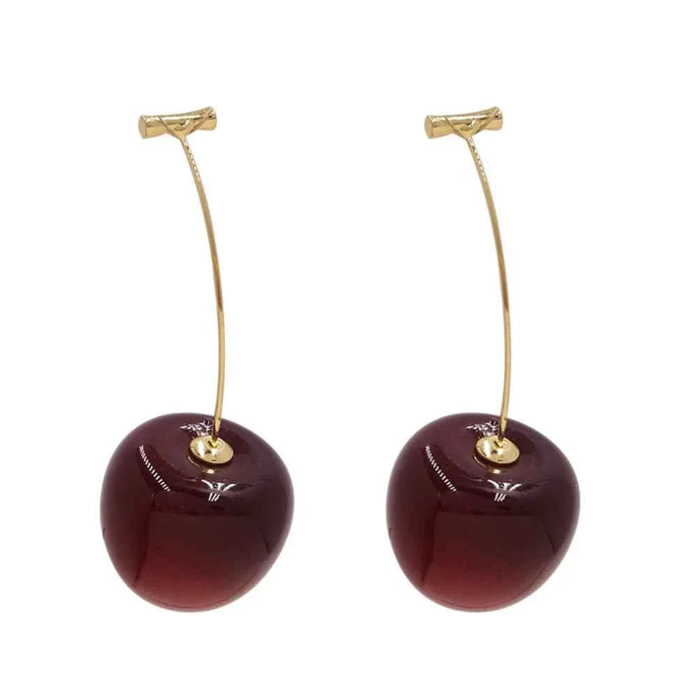 Cute Cherry Fruit Acrylic Earrings Fashionable Resin Cherry Earrings For Women Kpop Jewelry Trendy Accessories