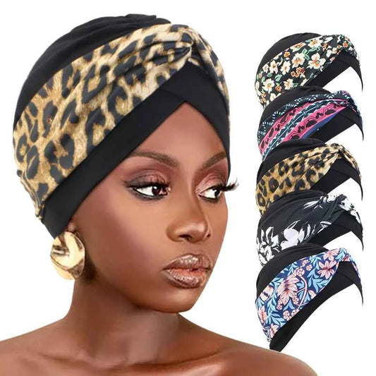 Print Cross Muslim Turban Scarf and Indian hat Ethnic headscarf Women Islamic Inner Hijab  Headwear Arab Wrap Head Scarf