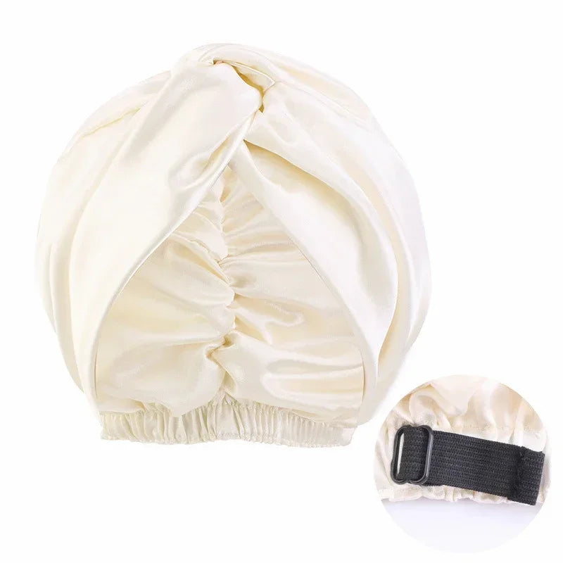 Big Flower Muslim Turban Satin Head Wrap - Elegant Hijab Sleep Hat for Women, Chemo Cap & Hair Loss Beanie