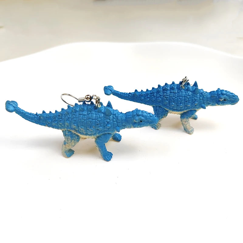 Donarsei Funny 3D Dinosaur Resin Drop Earrings For Women Cute Handmade Animal Dinosaur Dangle Earrings Gift