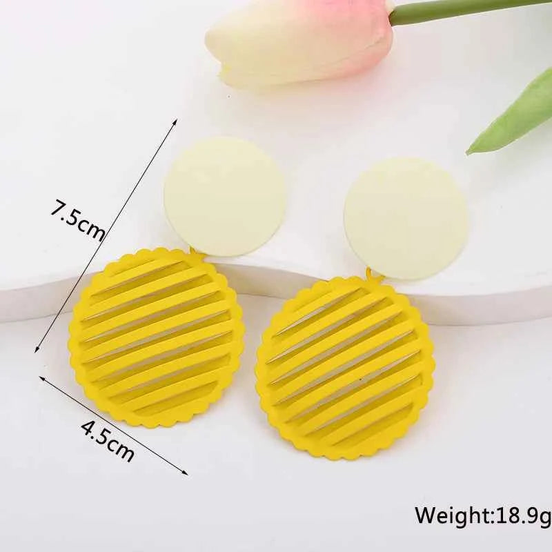 Yellow Color Hanging Earrings for Women Flower Dangle Earrings Korean Fashion Women's Earrings Party Gift pendientes mujer
