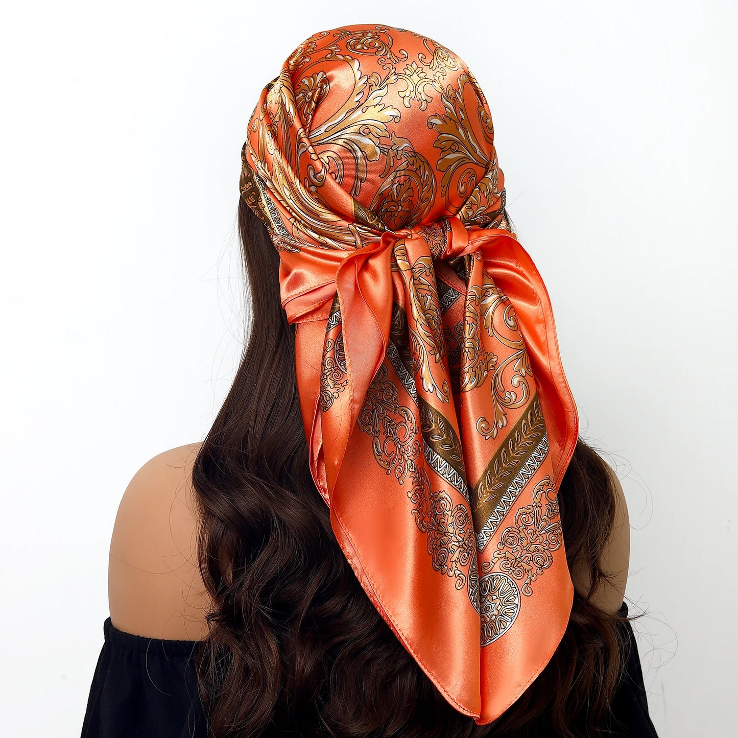 Luxury Brand Silk Scarf Fashion Foulard Satin Shawl Leopard 90*90cm Square Head Scarves Women Bandanna Pareo Headscarf