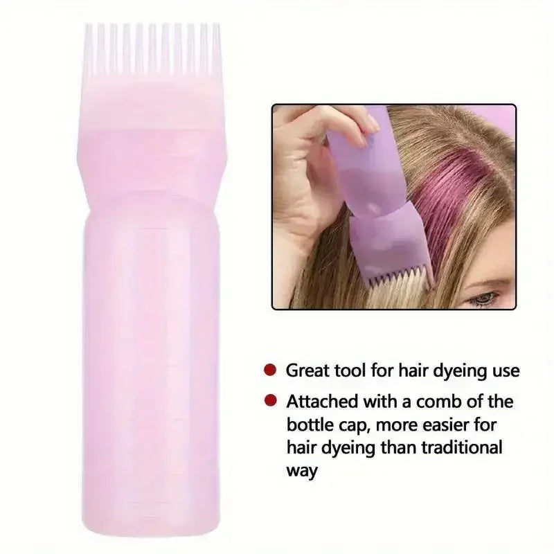 2-piece Hair Dye Tool Set 6.09oz Hair Oil Applicator Bottle and1ml Dil Hair Growth Solid Hair Comb Salon Hairdressing Tools