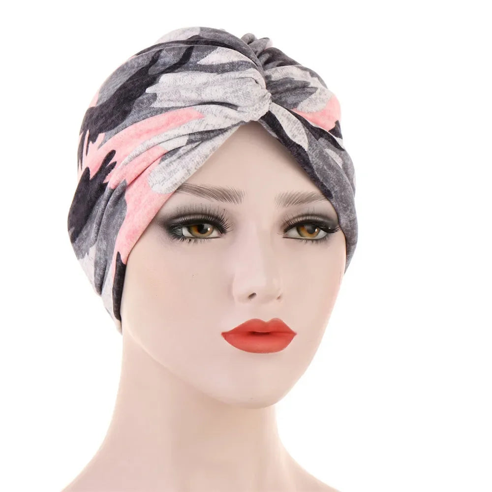 Women Lady Beads Muslim Braid Head Turban Wrap Cover Cancer Chemo Islamic Arab Cap Hat Hair Loss Bonnet Beanies Fashion - NamafadStore