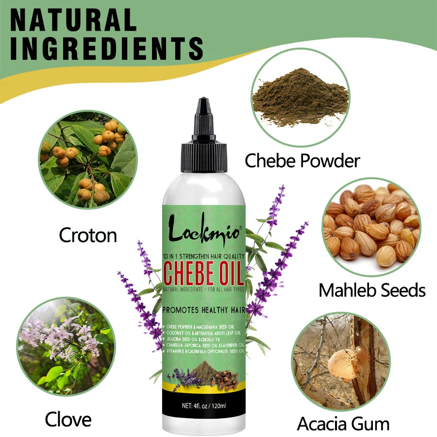 10 in 1 Natural Chebe Oil with African Chebe Powder for Hair Moisturizer for Scalp Hair Stronger - NamafadStore