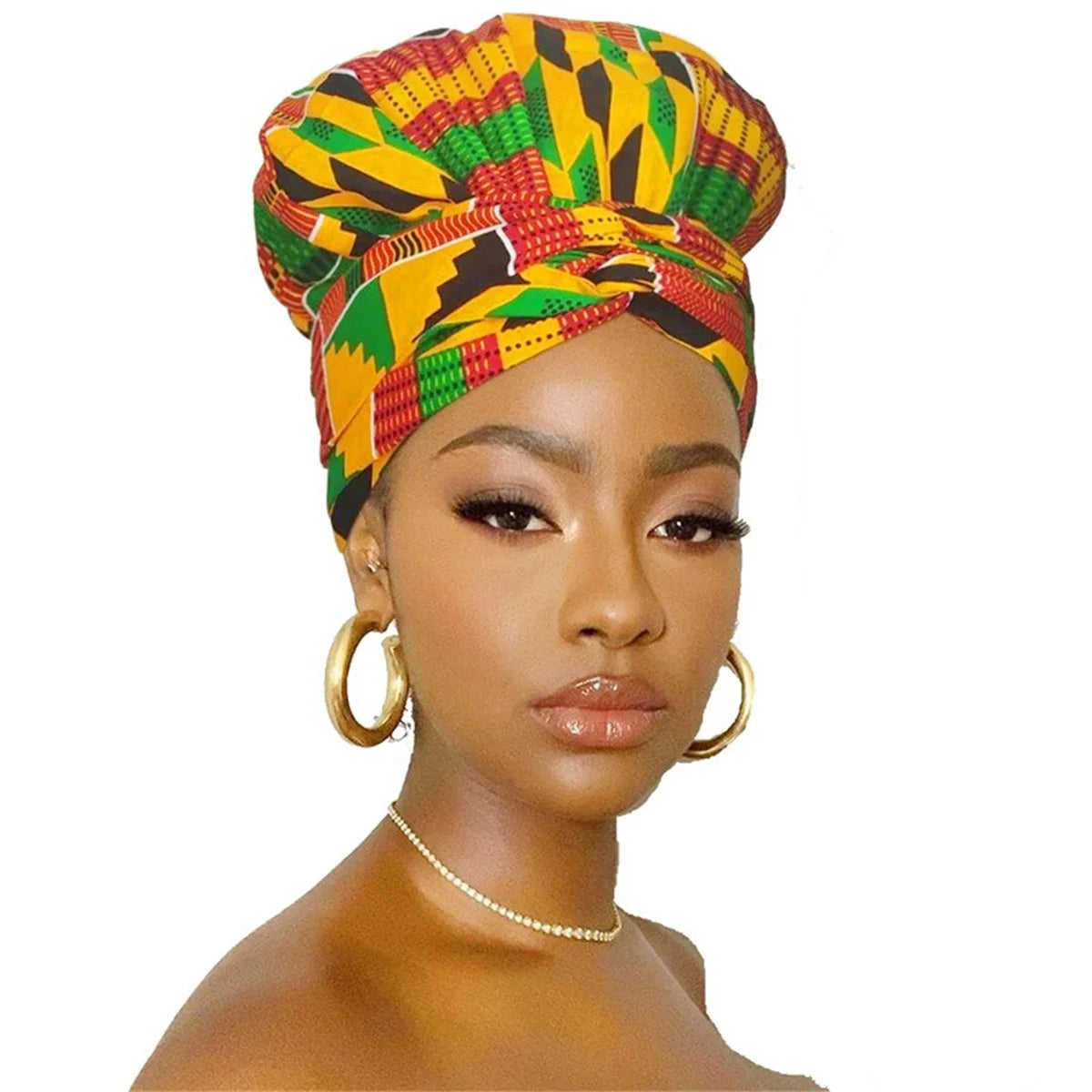 Satin Lining African Pattern Bonnet With Long Ribbon Women's Head Wrap Turban Cap Floral Print Ankara Hair Bonnet Hat - NamafadStore