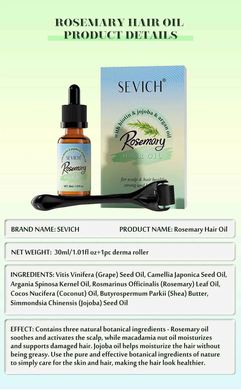 Rosemary Mint oil Scalp Hair Strengthening Hair Growth Essential Nourishing Treatment For Split Ends Dry Organics Hair Care Oil