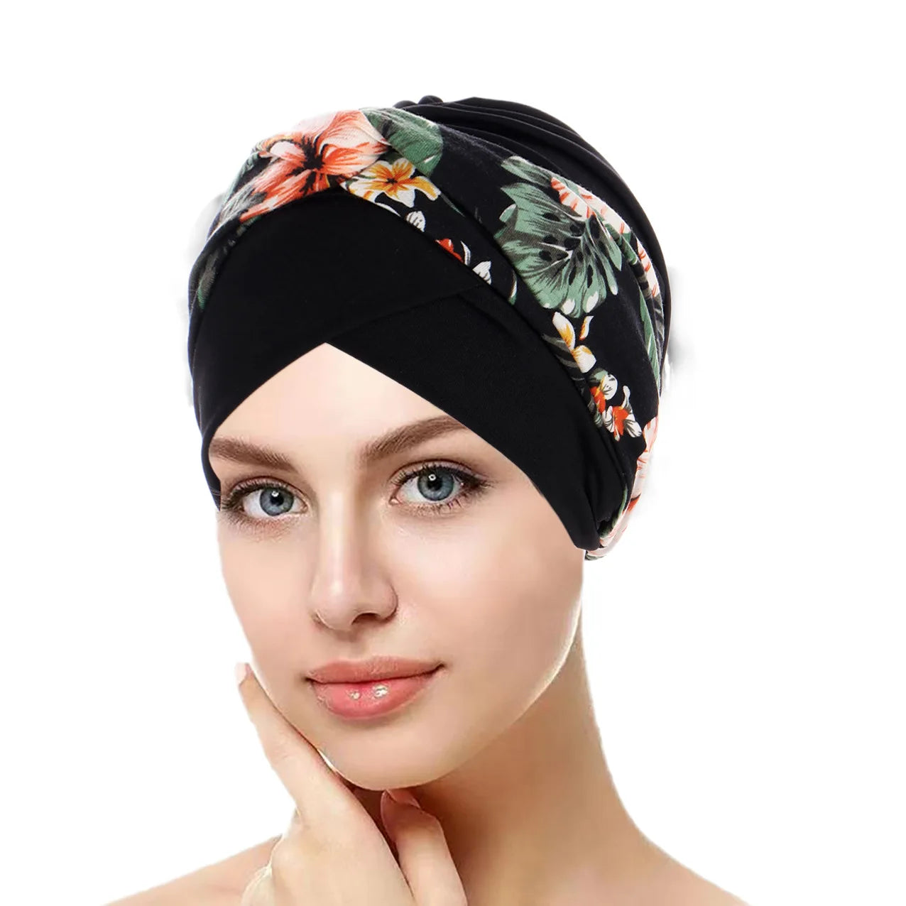 Trendy Print Women Muslim Hijab Caps Wrap Head Indian Turban Bonnet Fashion Headdress Islamic Clothing Accessories - NamafadStore