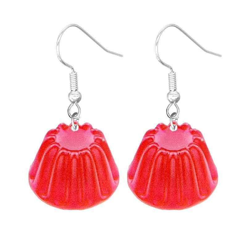 Food Earring 2D Handmade Cute Interesting Taco Corn Crunchy Burger Biscuits French Fries Ice Cream Cheese Cute