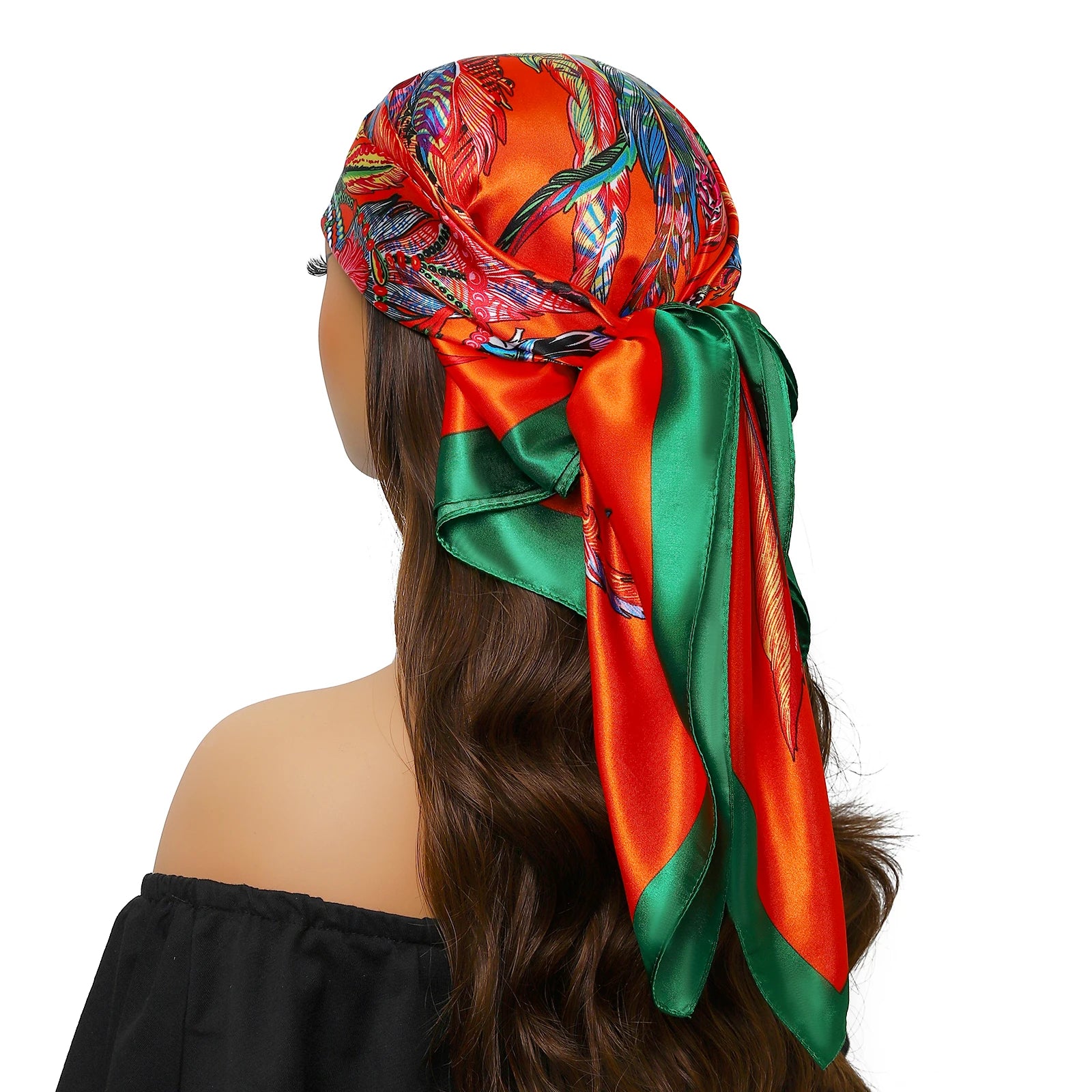 Popular Shawls Europe And America Fashion Bandannas New Print Sunscreen 90X90CM Kerchief Four Seasons Luxury Square Silk Scarves - NamafadStore