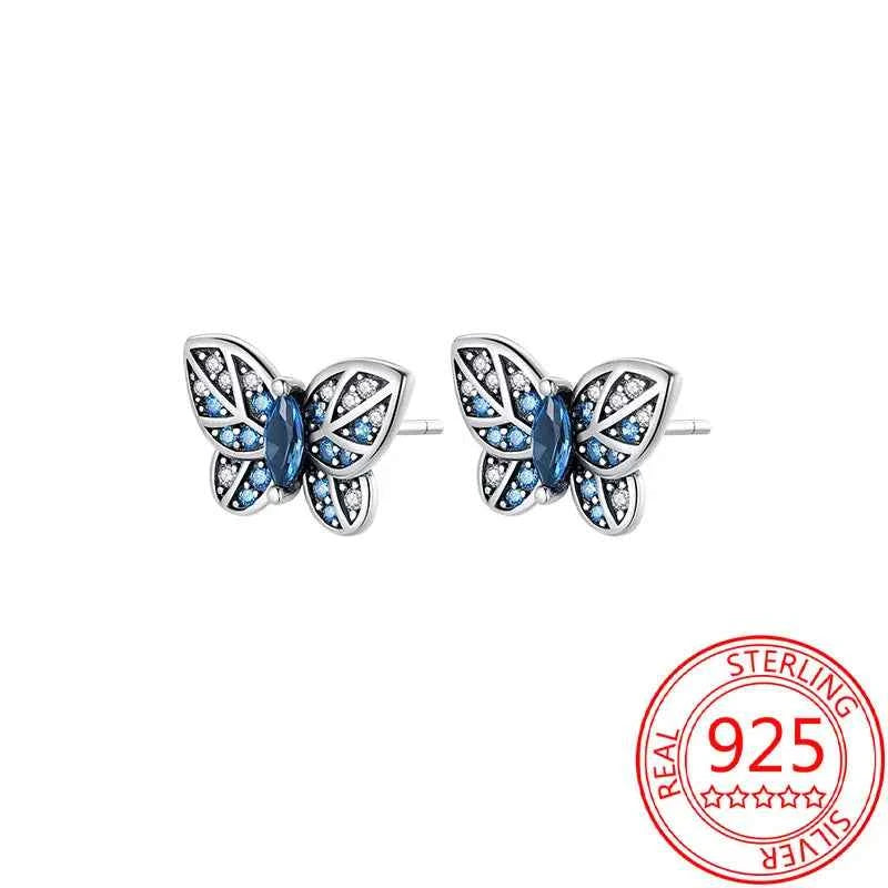 Pink Series 925 Sterling Silver Romantic Flower Butterfly Unicorn Tulip Geometry Earrings Boutique Fine Jewelry Gifts for Women