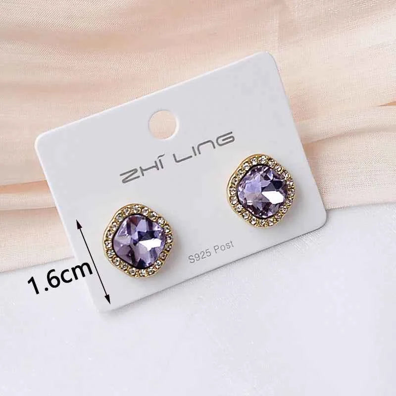 Purple Color Women Dangle Earrings Small Round Unusual Earrings Fashion Flower Butterfly Hanging earrings pendientes mujer