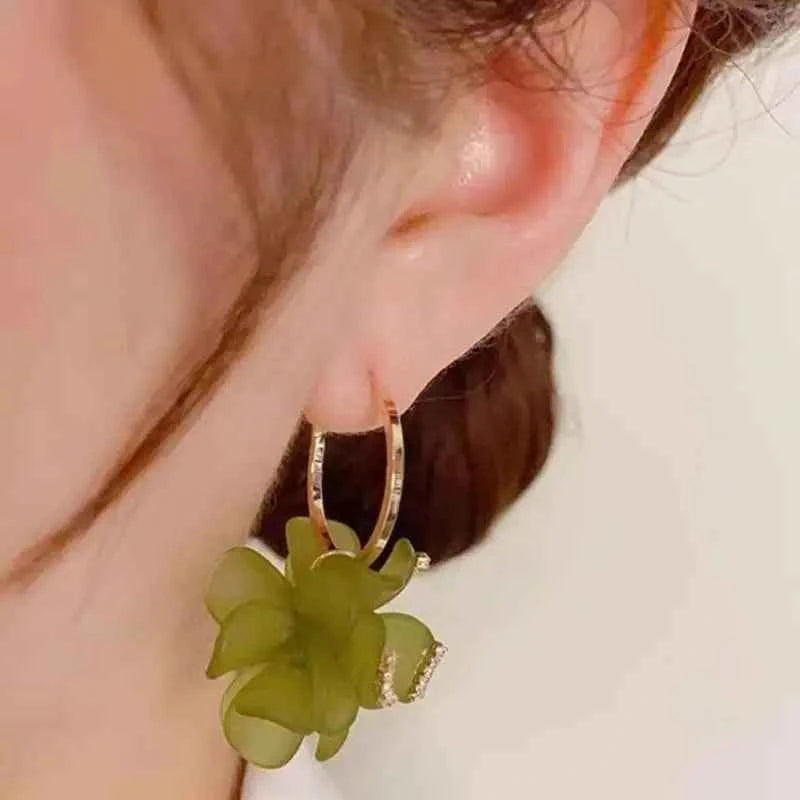 Flower Earrings for Women Acrylic Charming Sweet Floral Girls Party Earrings New Fashion Korean Style Ear Jewelry 2025