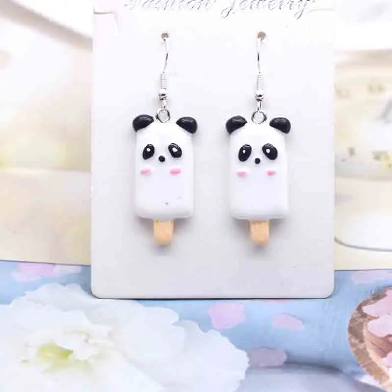 Earring For Women Resin Handmade Cute Animals Ice Cream Drinks Candy Fruits Pissa Drop Earrings Funny Gift