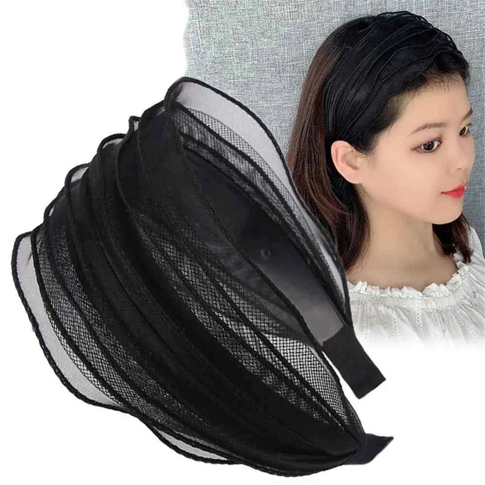 Wide Women Hairband Solid Lace Turban Solid Elastic Hair Bands Hair Accessories Headband for Women Girls Headdress Dropship Gift