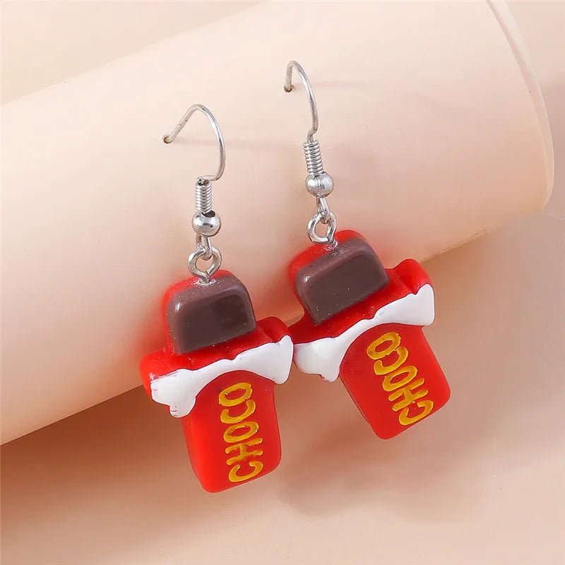 Aihua New In Fashion Women Earrings Cute Resin Food Snacks Potato Chips Earrings Handmade Party Jewelry Gifts