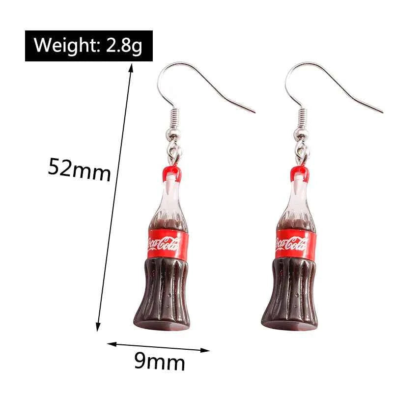 Summer Drink Drop Earrings for Women Sweet Ice Cream Bottle Pendants Dangle Earrings Girls Minimalist Party Jewelry Gifts