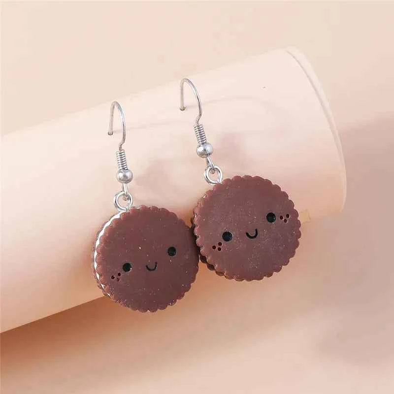 Aihua New In Women Earring Resin Funny Food Earrings French Fries Cookies Ice Cream Bread Hot Dog Pizza Chocolate Girl Kids Gift
