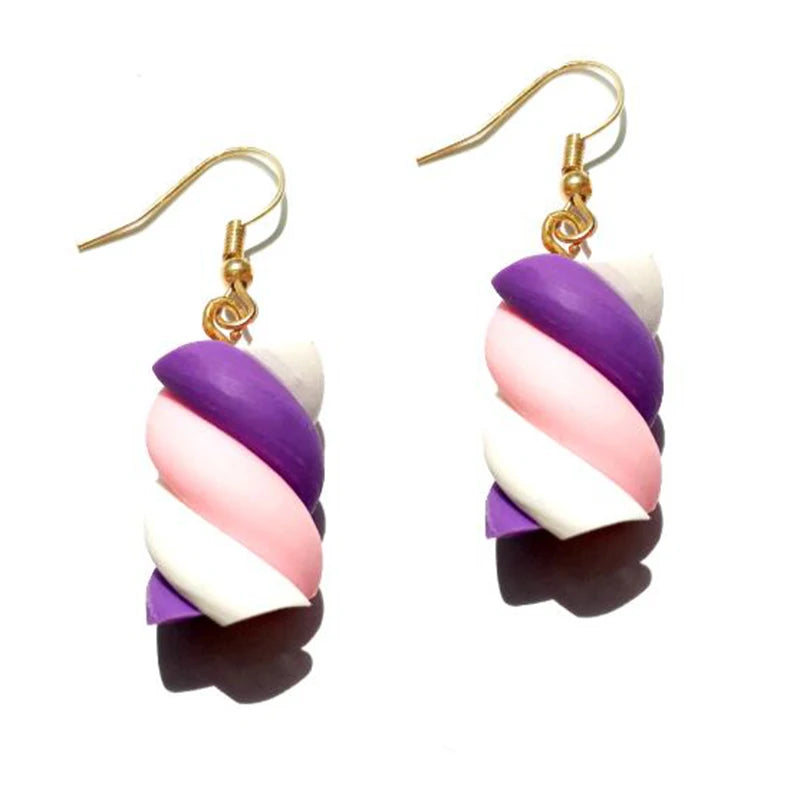 Earrings For Women Girls Cute Foods Hamburg Pizza Chicken Leg Candy Bottle Handmade Candy Kids Funny Resin