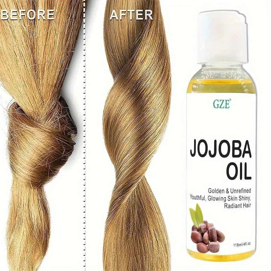 GZE Organic Jojoba Oil, Pure Moisturizing Oil For Face, Hair, Skin & Nails | Natural Cold Pressed Hexane Free Carrier Oil - NamafadStore