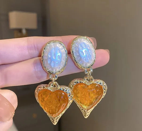 Geometry Yellow Drop Earring for Women 2023 New In Flower Earring Versatile Luxury Designer Jewelry Girls' Night