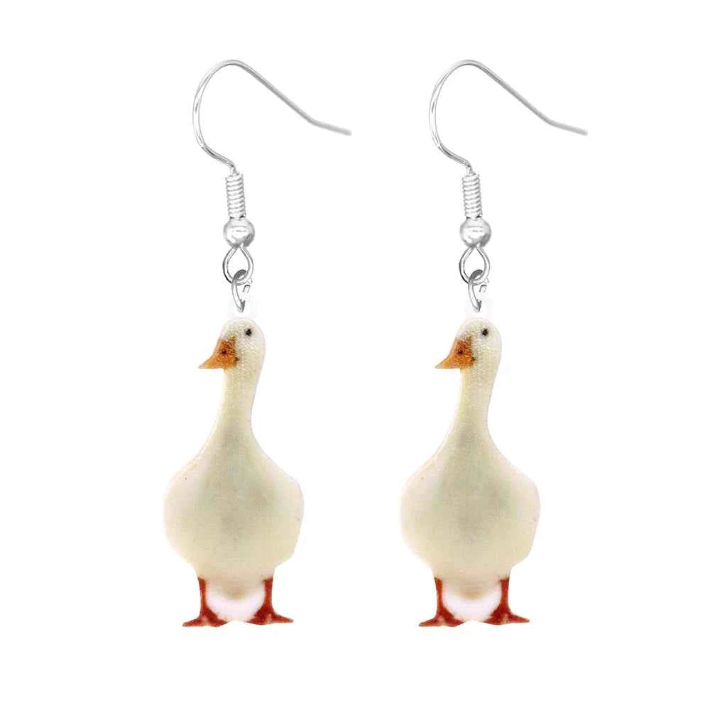 Animal earrings made of acrylic, cute and funny Hummingbird, goldfish, squirrel, parrot, owl, rooster, frog