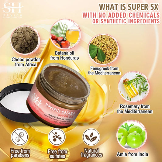 Hot Super 5x Hair Growth Oil Chebe Batana Butter Hair Mask Fenugreek Seeds Fast Anti-Hair Loss Oil Rosemary Hair Regrowth Oils - NamafadStore