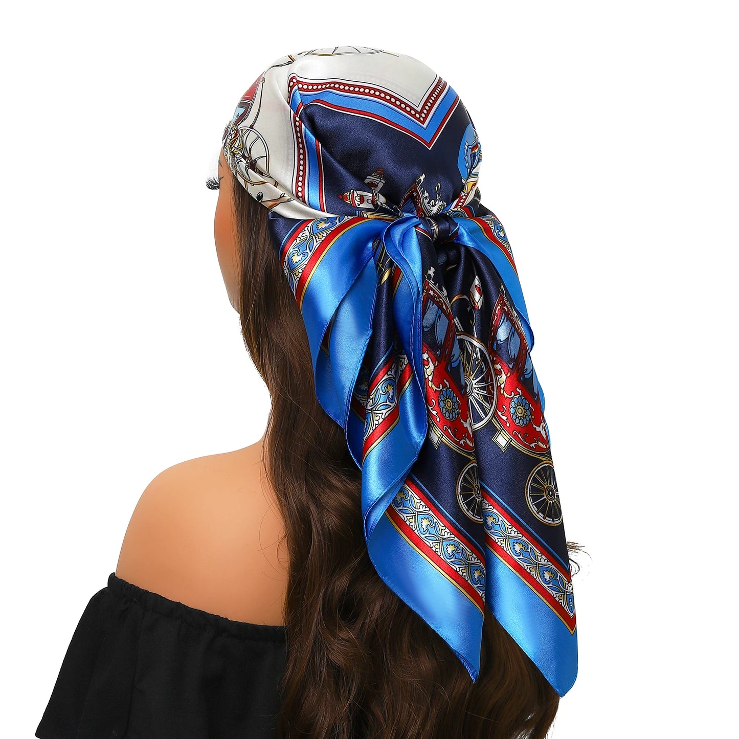Popular Shawls Europe And America Fashion Bandannas New Print Sunscreen 90X90CM Kerchief Four Seasons Luxury Square Silk Scarves - NamafadStore