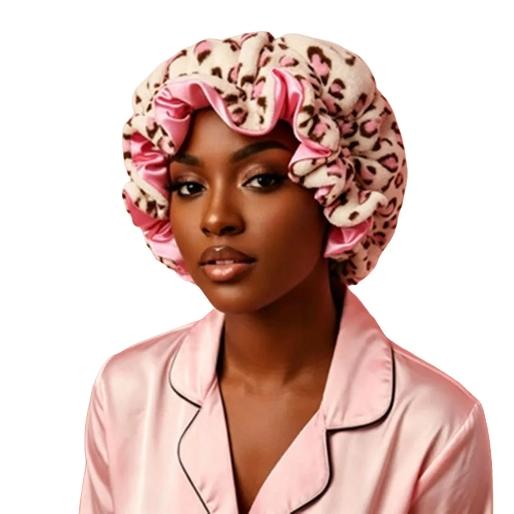 Creative Soft Hair Drying Cap Absorbent Microfiber Dry Hair Towel Leopard Print Bowknot Hair Towels Face Wash