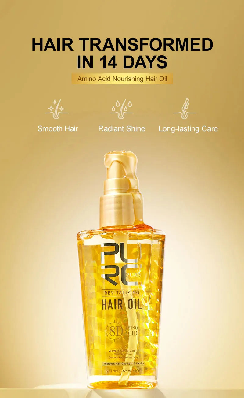 PURC Morocco Argan Oil Hair Mask Smoothing Nourishing Hair Oil Sets Repair Damaged Frizz Hair Treatment Hair Care