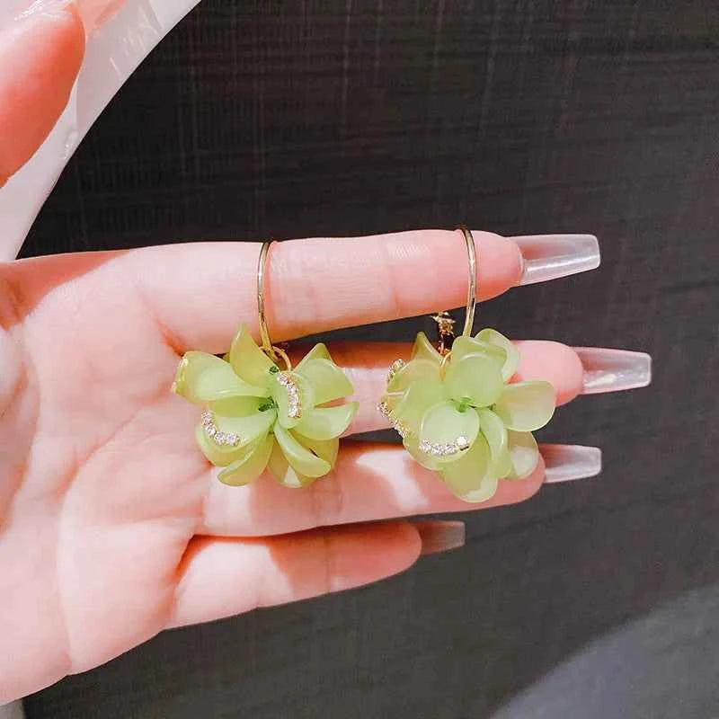 Flower Earrings for Women Acrylic Charming Sweet Floral Girls Party Earrings New Fashion Korean Style Ear Jewelry 2025