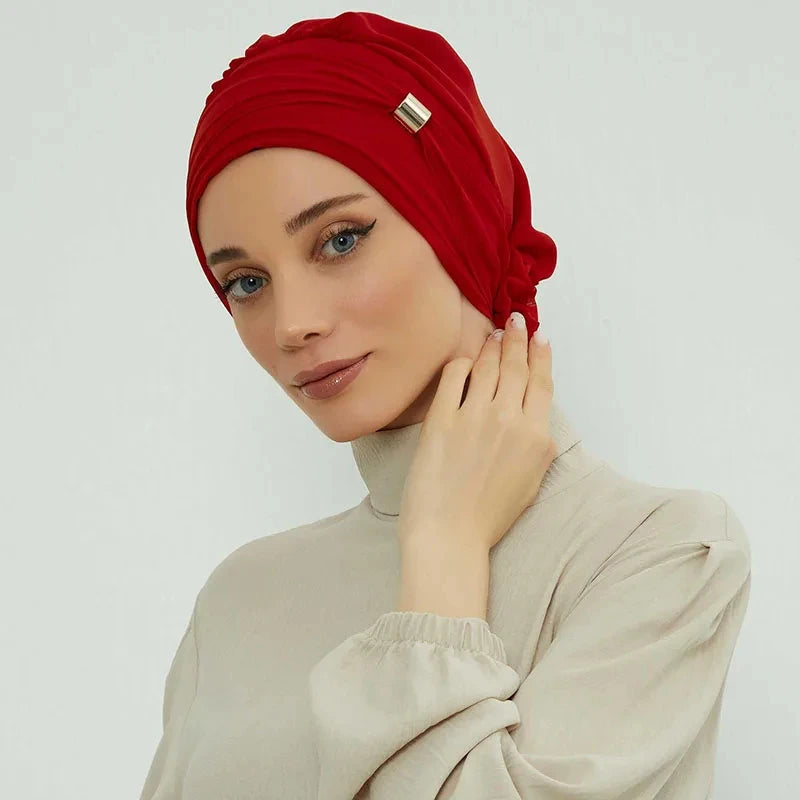 Muslim Solid Instant Turban Hat Hijab Women Caps Islamic Bandana Bonnet Fashion - NamafadStore