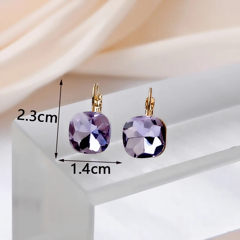 Purple Color Women Dangle Earrings Small Round Unusual Earrings Fashion Flower Butterfly Hanging earrings pendientes mujer